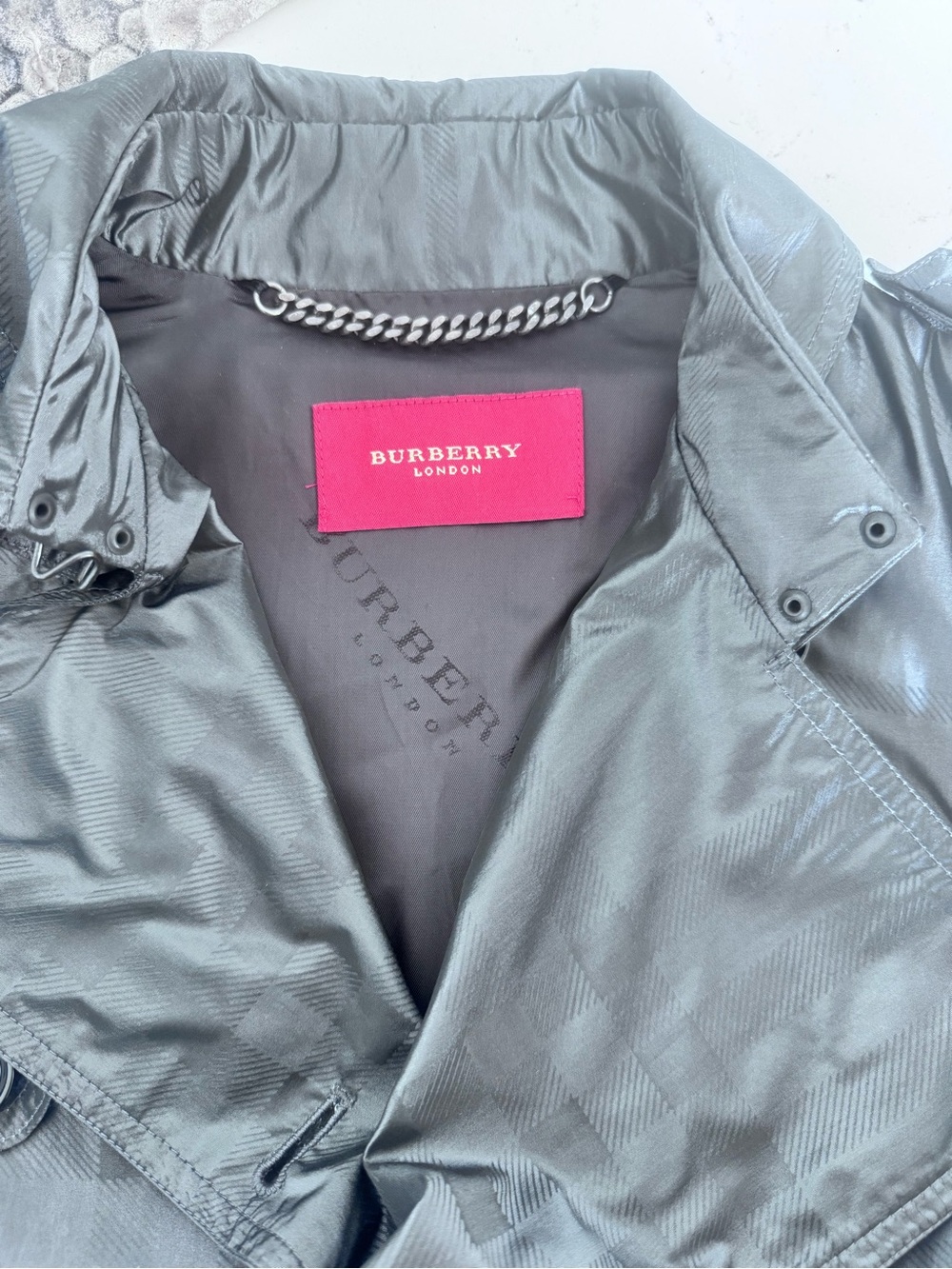 Burberry Charcoal Black Trench/ Rain Coat